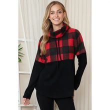 Load image into Gallery viewer, Buffalo Plaid Cowl Neck - S-XL