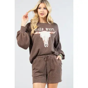 Longhorn Ribbed PJ Set!!! - L