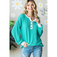 Load image into Gallery viewer, Turquoise Ribbed Long Sleeve - S-XL