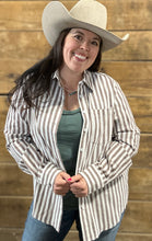 Load image into Gallery viewer, Chocolate Stripe Button Up - S-L
