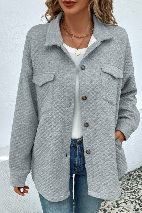 Grey Quilted Jacket  -  L & 2X - Runs BIG!!!