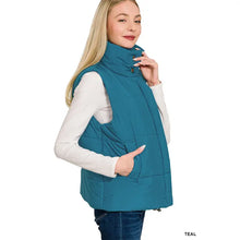 Load image into Gallery viewer, Teal Blue Puffer Vest - S &amp; L