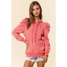 Load image into Gallery viewer, Salmon Puff Shoulder Hoodie- S-L
