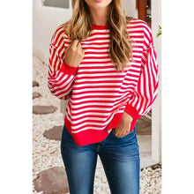 Load image into Gallery viewer, Red Stripe Crew Neck- S-L