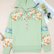 Load image into Gallery viewer, Mint &amp; Floral Hoodie- S-XL