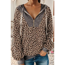 Load image into Gallery viewer, Cheetah 1/2 Zip Hoodie- S-XL