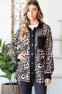 Cheetah Fleece Shacket - M-3X