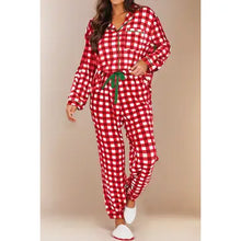 Load image into Gallery viewer, Christmas Button Up Sleep Set - Red -S-XL