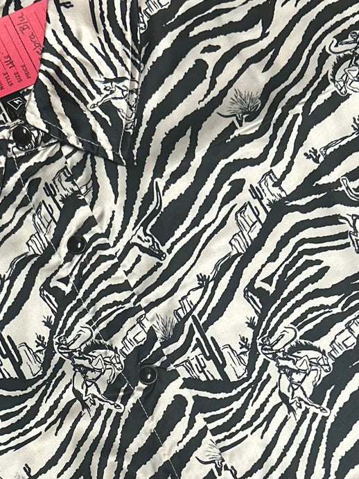 Zebra Button Up S L XL