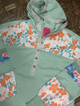 Load image into Gallery viewer, Mint &amp; Floral Hoodie- S-XL