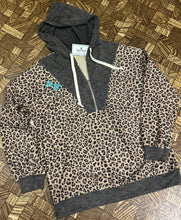 Load image into Gallery viewer, Cheetah 1/2 Zip Hoodie- S-XL
