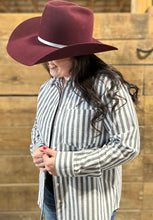 Load image into Gallery viewer, Charcoal Stripe Button Up - S-L