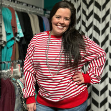 Load image into Gallery viewer, Red Stripe Crew Neck- S-L