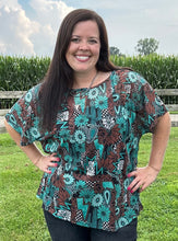 Load image into Gallery viewer, Tatoos in Turquoise Mesh T - S-XL