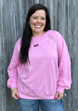Load image into Gallery viewer, Pink Lace Sweatshirt - S-XL
