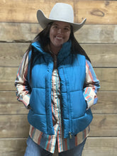 Load image into Gallery viewer, Teal Blue Puffer Vest - S &amp; L