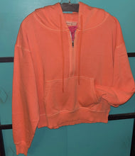 Load image into Gallery viewer, Coral Crop-1/2 Zip-Hoodie - L