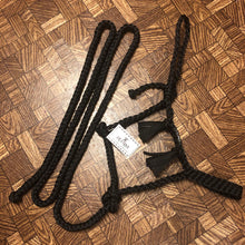 Load image into Gallery viewer, Black Fringe Cheek Mule Tape Halter