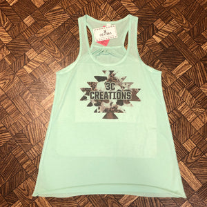 Mint Flowy Racerback Tank - XS-2X!!