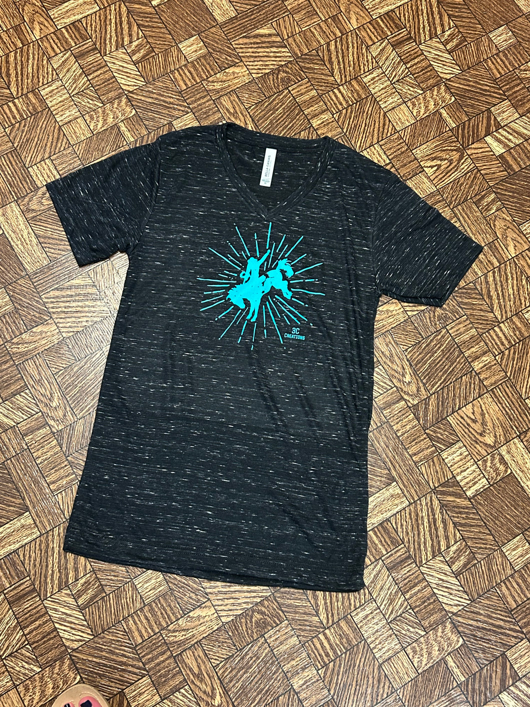 3C Black Marbled V-Neck T - XS-2X !!!