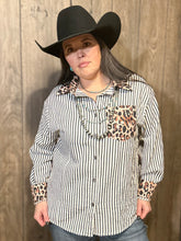 Load image into Gallery viewer, Cheetah &amp; Stripes Button Up - S &amp; L