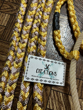 Load image into Gallery viewer, Golden Yellow/Chocolate/Cream Rope Nose Mule Tape Halter