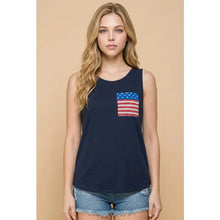 Load image into Gallery viewer, Navy Pocket Tank - S-XL
