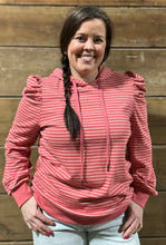 Load image into Gallery viewer, Salmon Puff Shoulder Hoodie- S-L