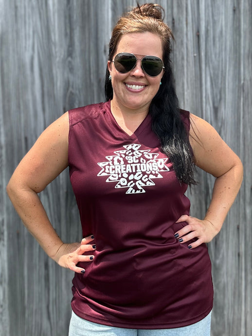 3C Althetic Sleeveless T - Maroon- XS-2X