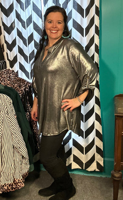 Metallic Silver 3/4 -XL-3X