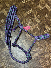 Load image into Gallery viewer, Lt Teal/Purple Mule Tape Halter