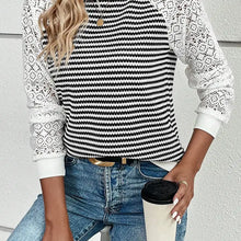 Load image into Gallery viewer, Black&amp; White Crochet Sleeve - XL
