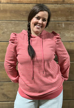 Load image into Gallery viewer, Salmon Puff Shoulder Hoodie- S-L
