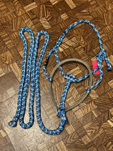 Load image into Gallery viewer, Royal/Lt Blue Rope Nose Mule Tape Halter