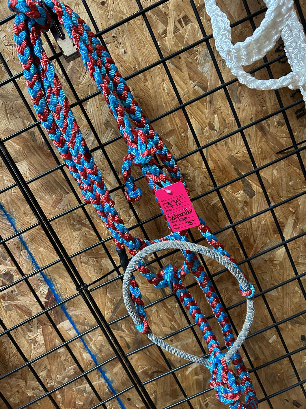 Salmon/Turquoise Rope Nose Mule Tape Halter