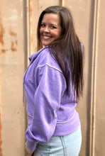 Load image into Gallery viewer, Coral Crop-1/2 Zip-Hoodie - L