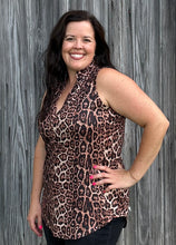 Load image into Gallery viewer, Cheetah Vneck Tank - XS-2X