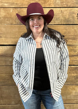 Load image into Gallery viewer, Charcoal Stripe Button Up - S-L