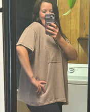 Load image into Gallery viewer, Mocha Thick Ribbed T - S/M &amp; L/XL