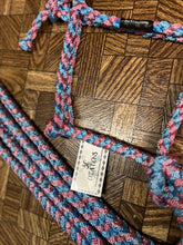 Load image into Gallery viewer, Turquoise/Rose Mule Tape Halter