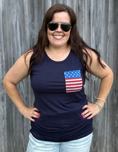 Load image into Gallery viewer, Navy Pocket Tank - S-XL