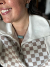 Load image into Gallery viewer, Taupe Check 1/4 Zip- S-XL