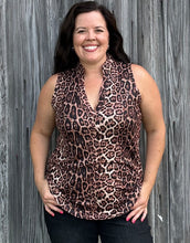 Load image into Gallery viewer, Cheetah Vneck Tank - XS-2X