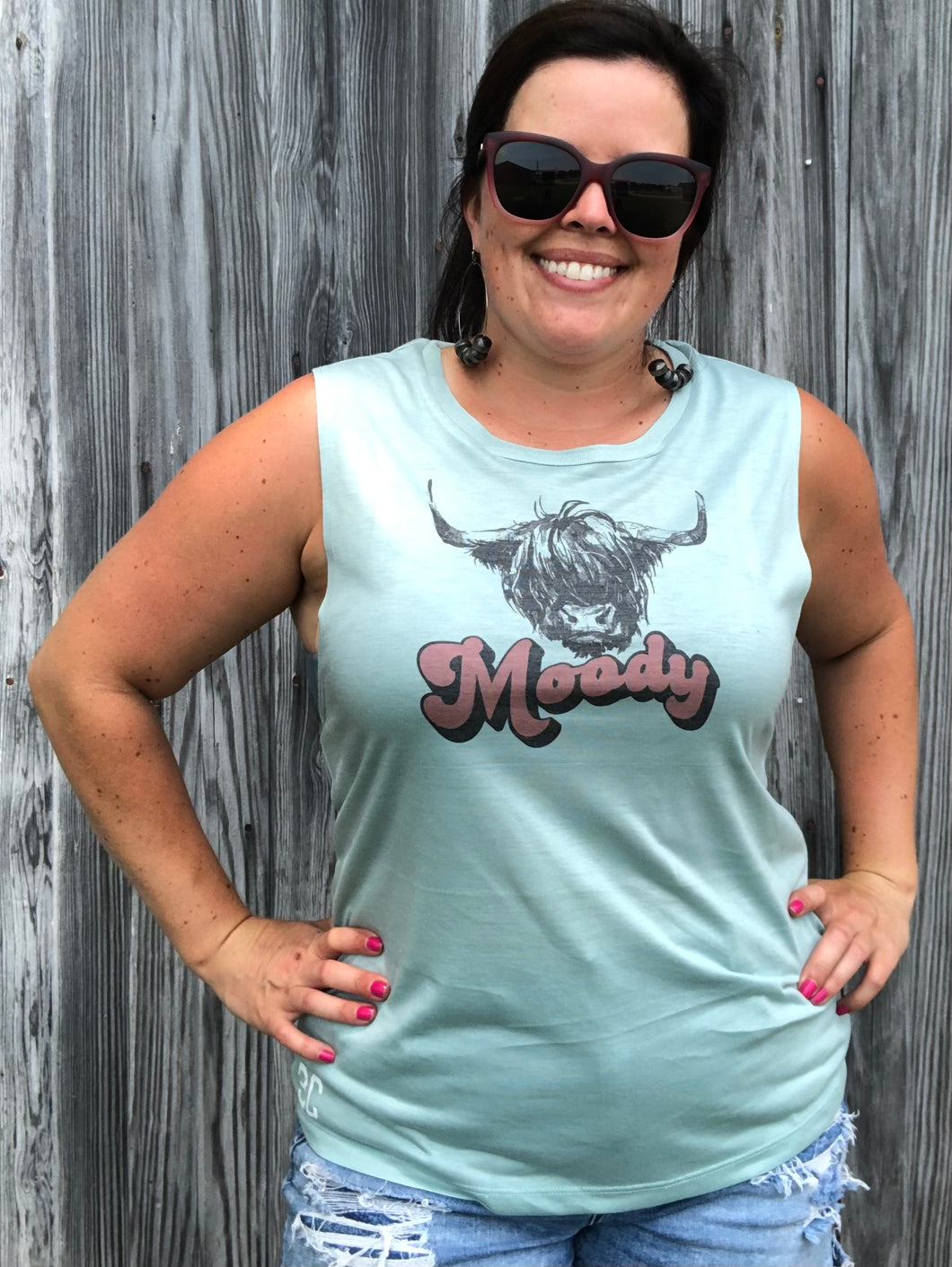 Dusty Blue Muscle Tank - S-XL