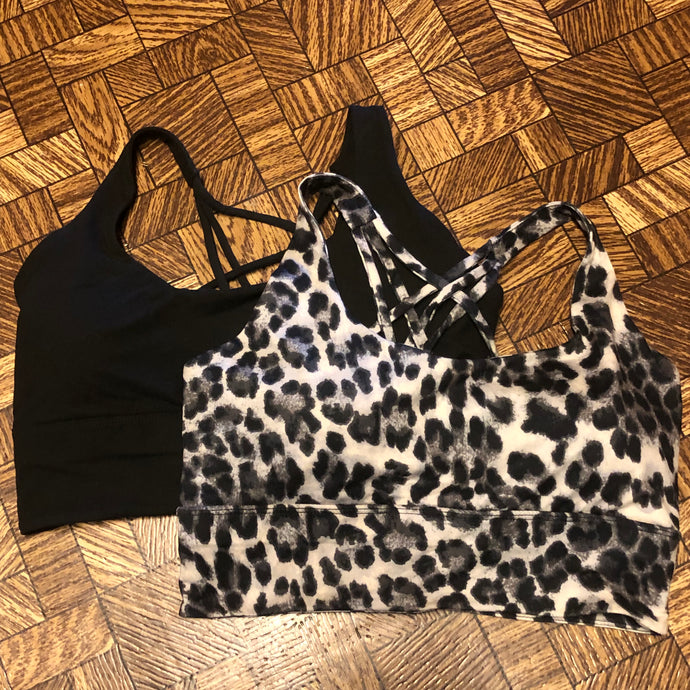 Bralette - Black S, Snow Leopard S& L