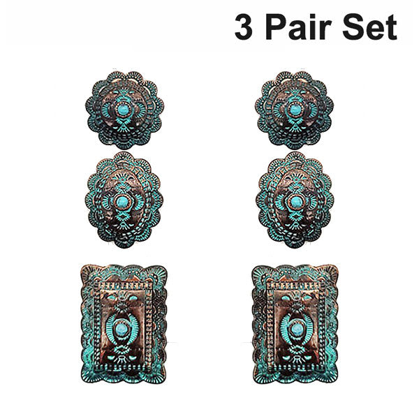 Stud Earring Set - Patina