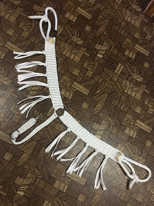 Mule Tape Breast Collar - Round Center - Fringe - Tie Style Tugs
