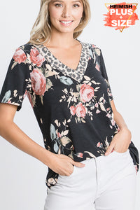 Floral Vneck T - 2X !