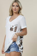 Load image into Gallery viewer, White Cowhide Pocket T - M