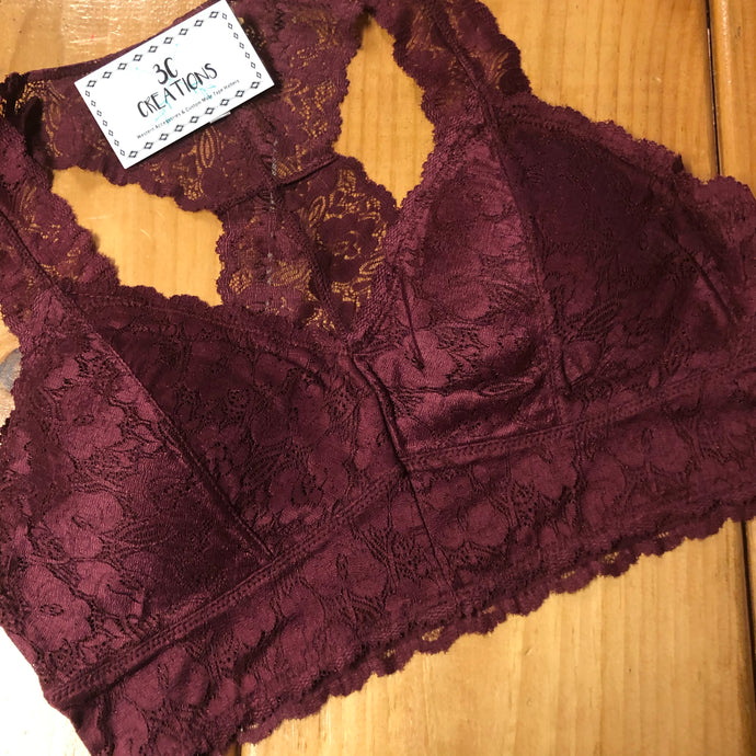 Lace Bralette - XL Olive & Mocha